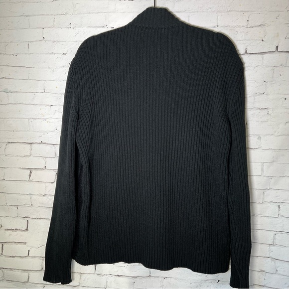 Burton Asymmetrical Quarter Zip Knit Sweater Pullover Made in Italy Size Medium - Picture 3 of 11